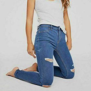 Distressed Mid-Rise Skinny Casual Jeggings-Size 26